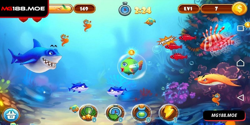 Muốn thắng bắn cá đại dương cần liên tục xả đạn vào mục tiêu