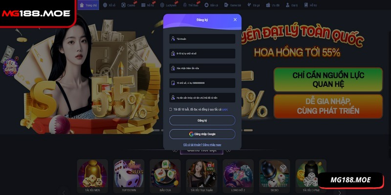 Đăng Ký MG188 - Cách Thực Hiện Chuẩn Để Thành Công Ngay 2 Sau khi hoàn tất tạo tài khoản hãy truy cập ngay