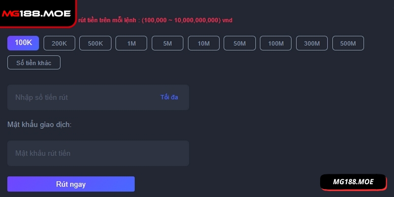 Cần chọn mức nhận phù hợp với số dư trong tài khoản cược